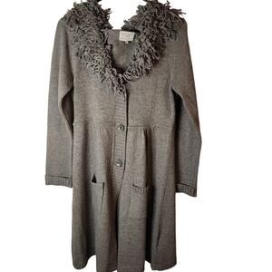 VTG Blarney Ireland Kate Cardigan Medium Longer Unique Shaggy Lions Mane Collar